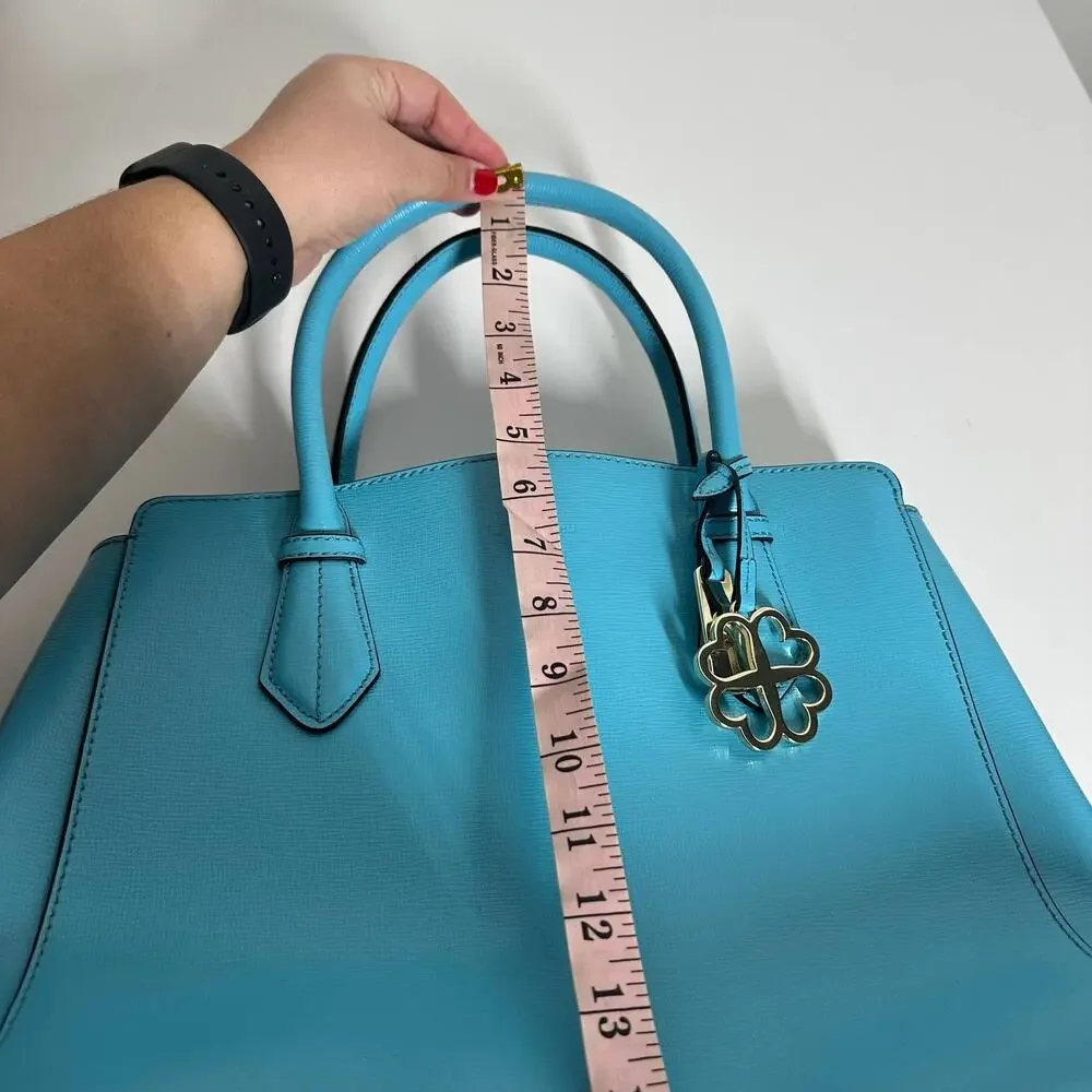 LK Bennett Women's Light Blue Handle Tote Bag Purse Spring